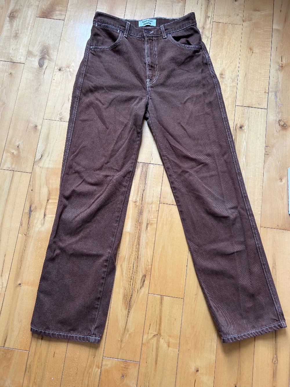 Reformation Chocolate Wash Cowboy High Rise Straight Jeans